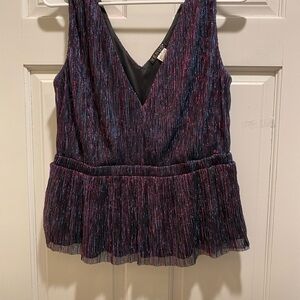 Elegant Women's Sleeveless Top - Black and Purple